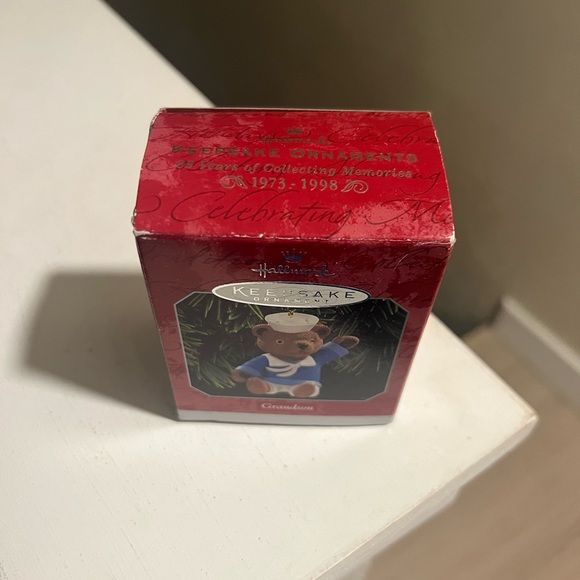 Vintage Hallmark Keepsake 1998 Grandson Christmas Ornament Sailor Teddy Bear - Picture 7 of 7